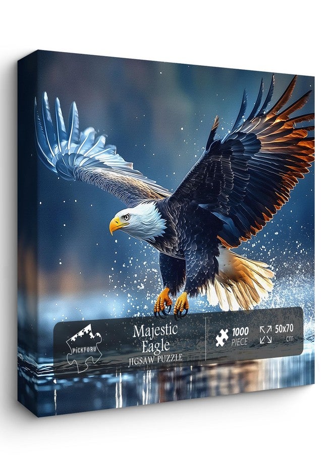 PICKFORU Majestic Eagle Puzzles for Adults 1000 Pieces, PICKFORU Difficult Bird Puzzle Lake, Challenging Impossible Nature Animal Theme as Wall Art - Image 1